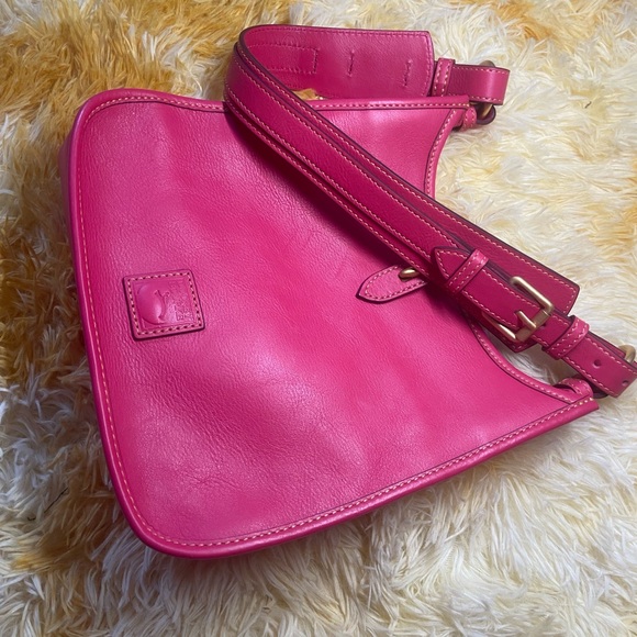 Dooney & Bourke Fuchsia Leather Shoulder Bag - Picture 2 of 4